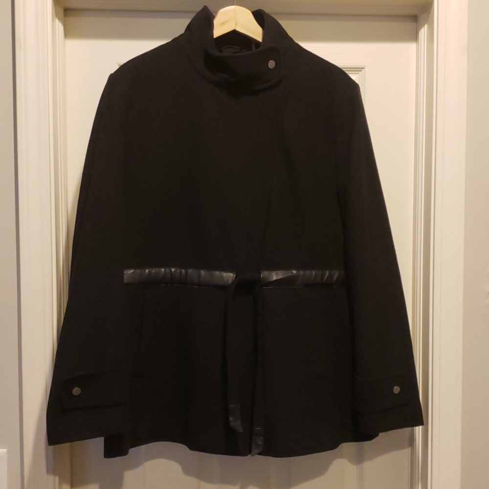 Nine West Women's Wool Tie Waist Coat